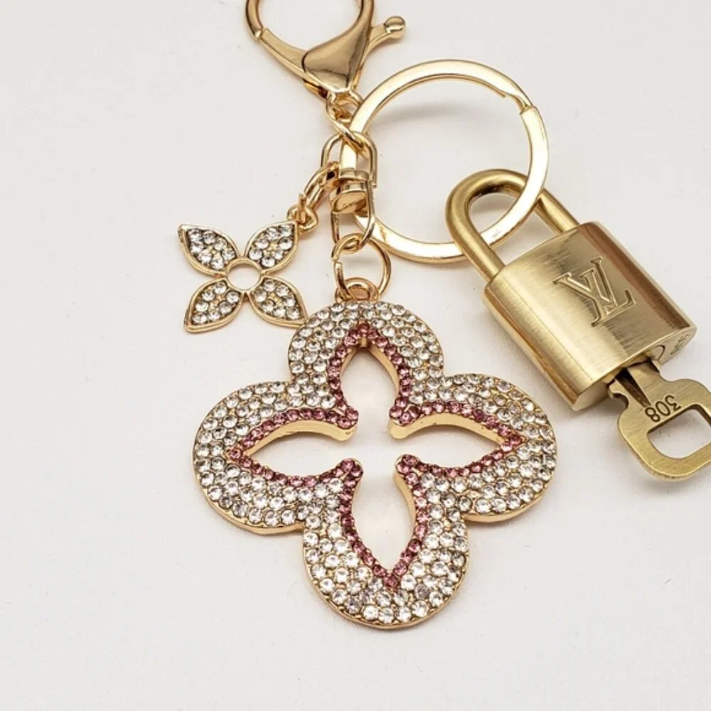 LV Gold Padlock & Key 🔒 Authentic Louis Vuitton Bag Unbranded Clover Charm